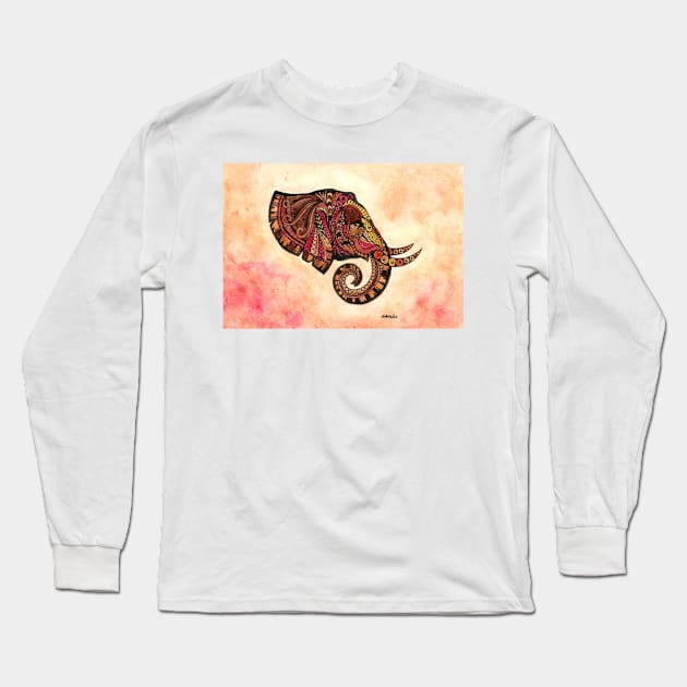 Mandala elephant variant 2 Long Sleeve T-Shirt by Kunst und Kreatives